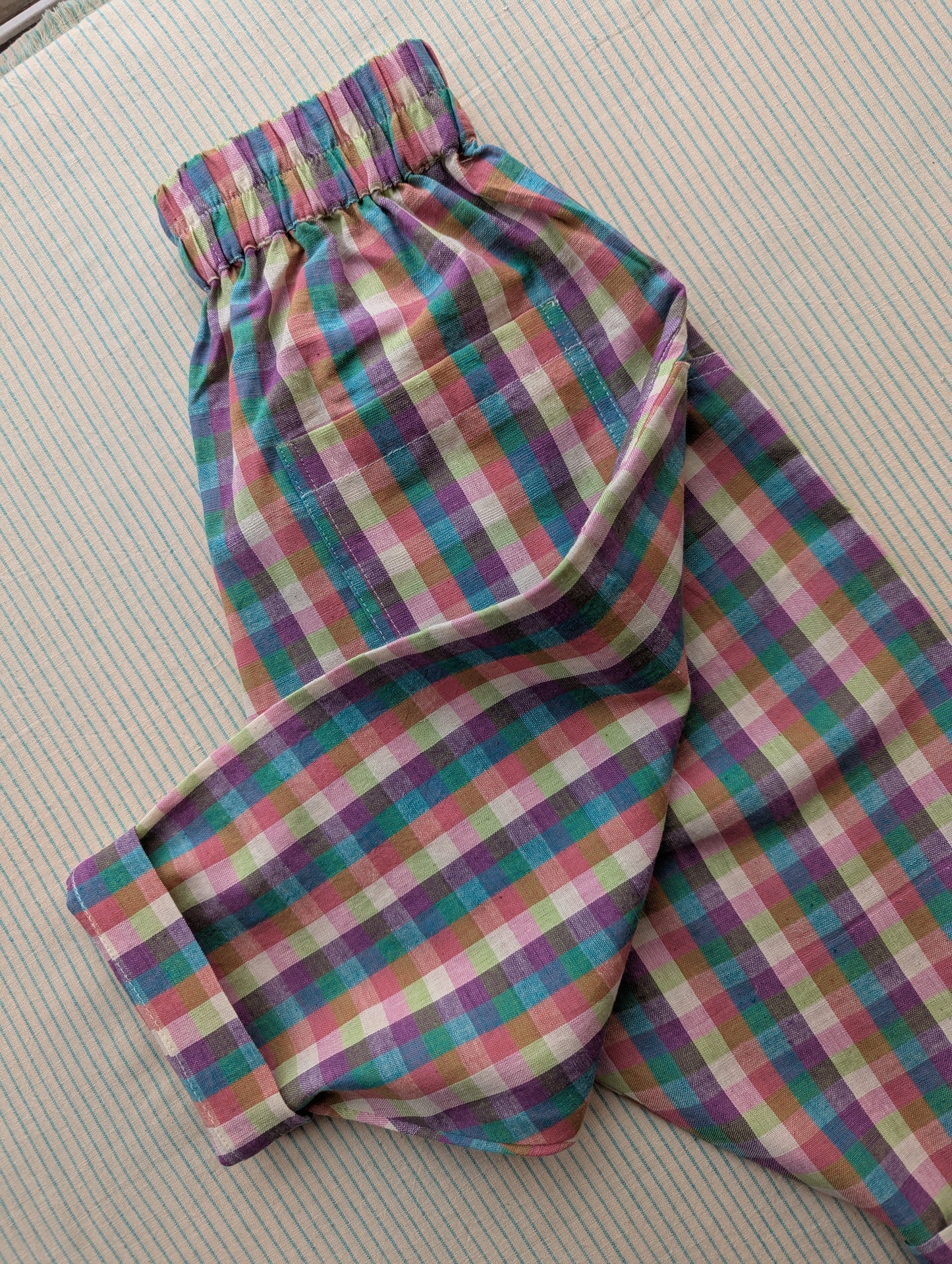 Summer Berry Checks Kurma Kids Trousers