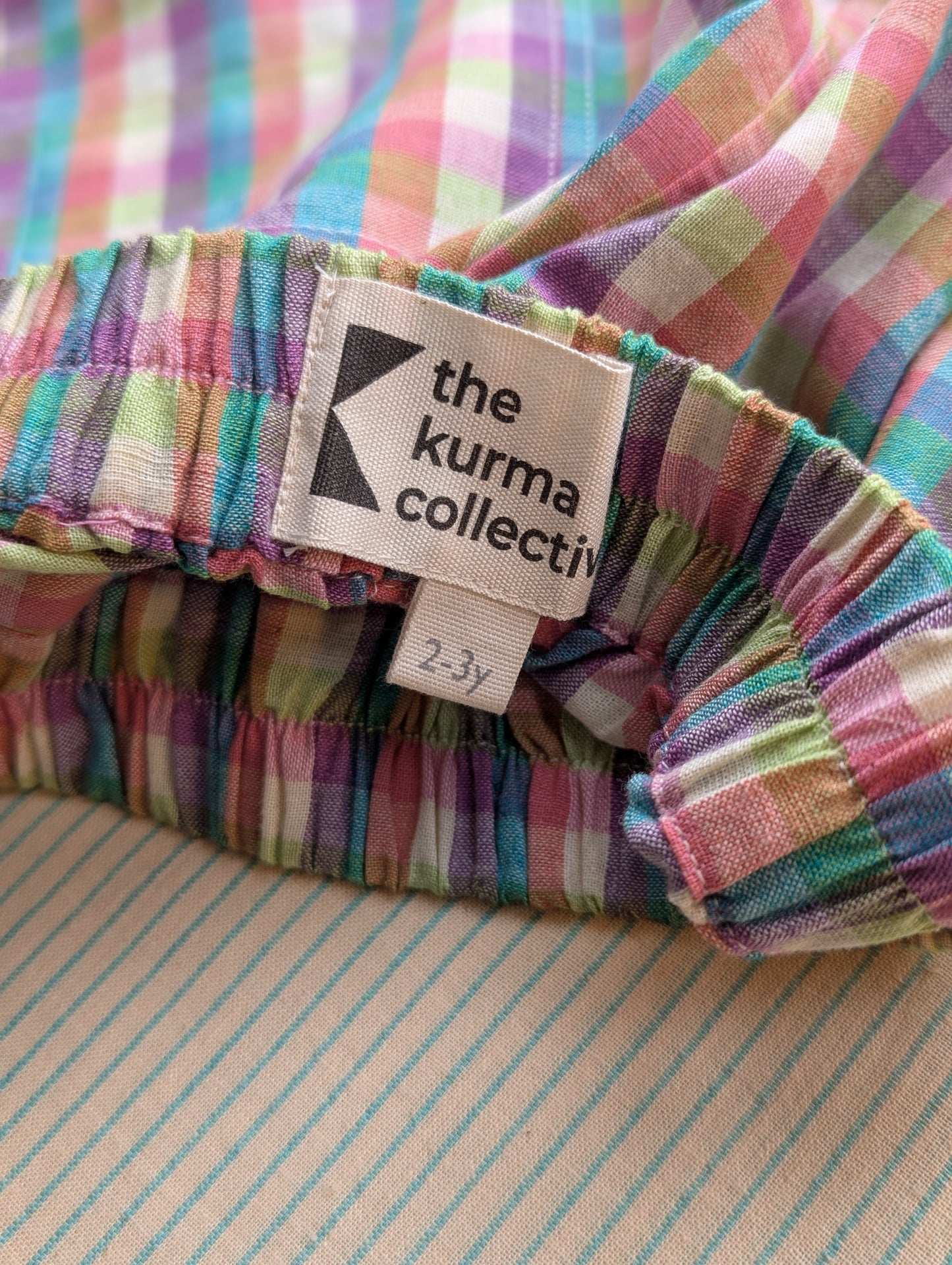 Summer Berry Checks Kurma Kids Trousers