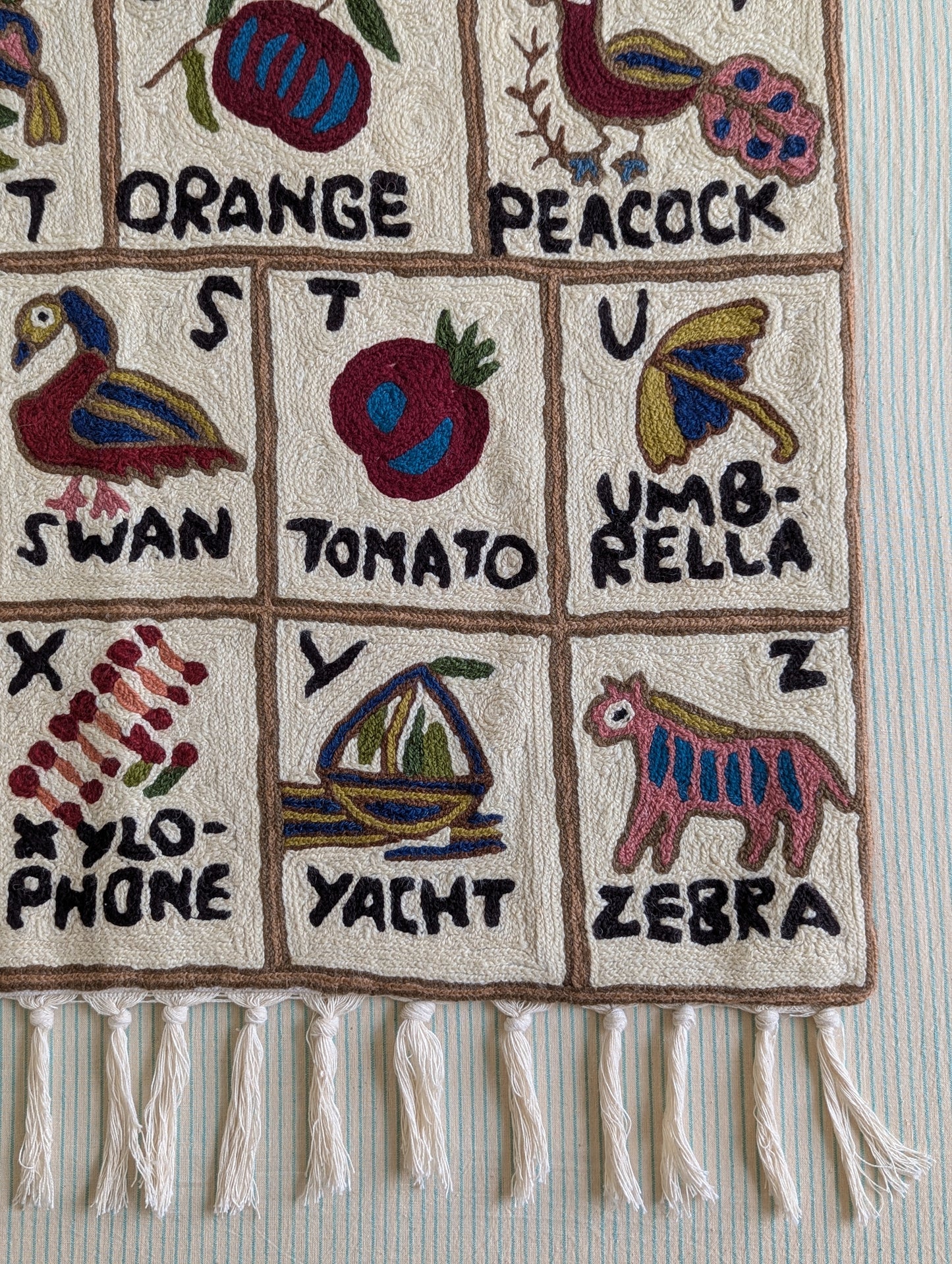 Tapestry Hand Crewel Embroidery ABC - 'Bhuri'