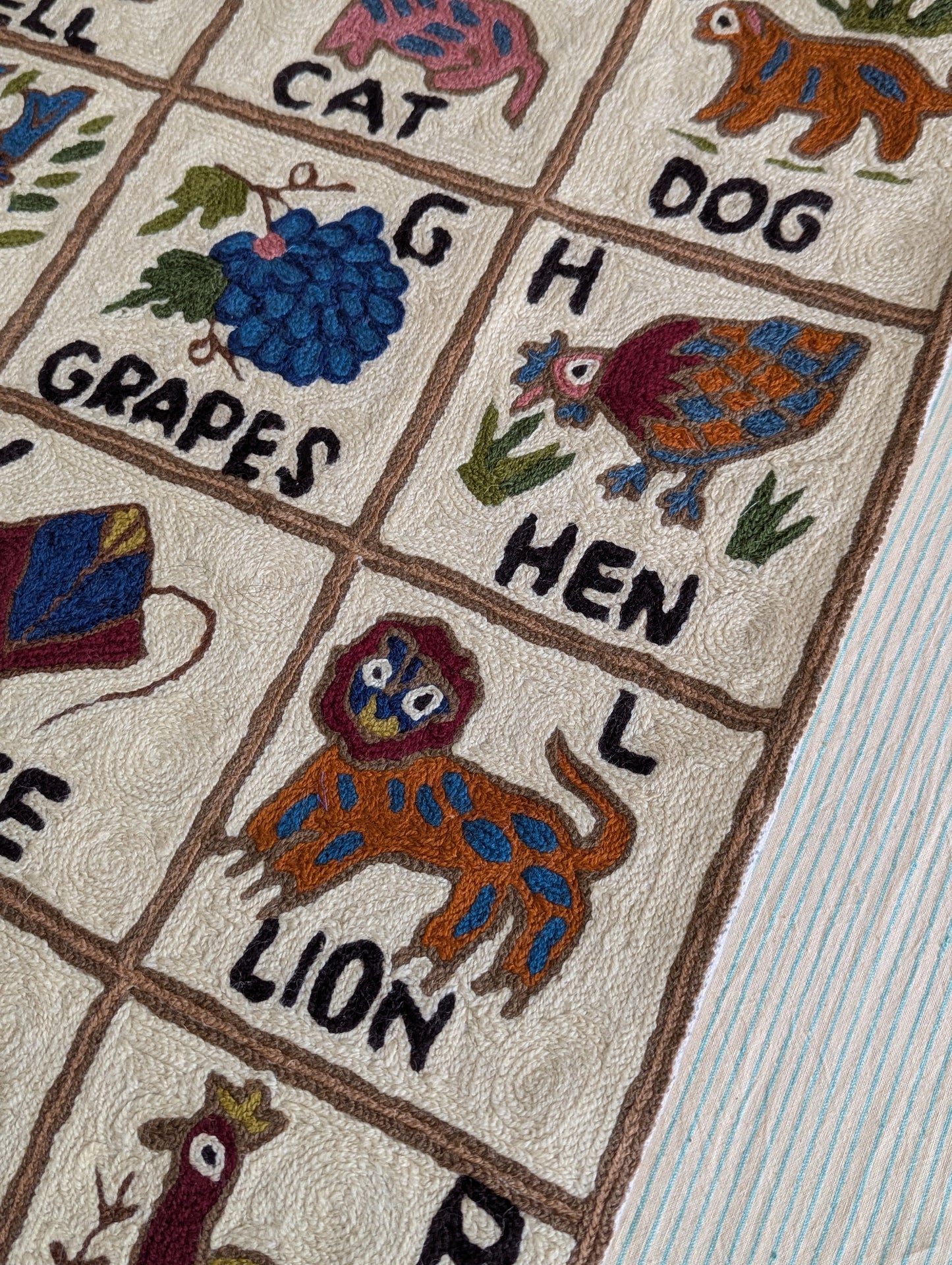 Tapestry Hand Crewel Embroidery ABC - 'Bhuri'