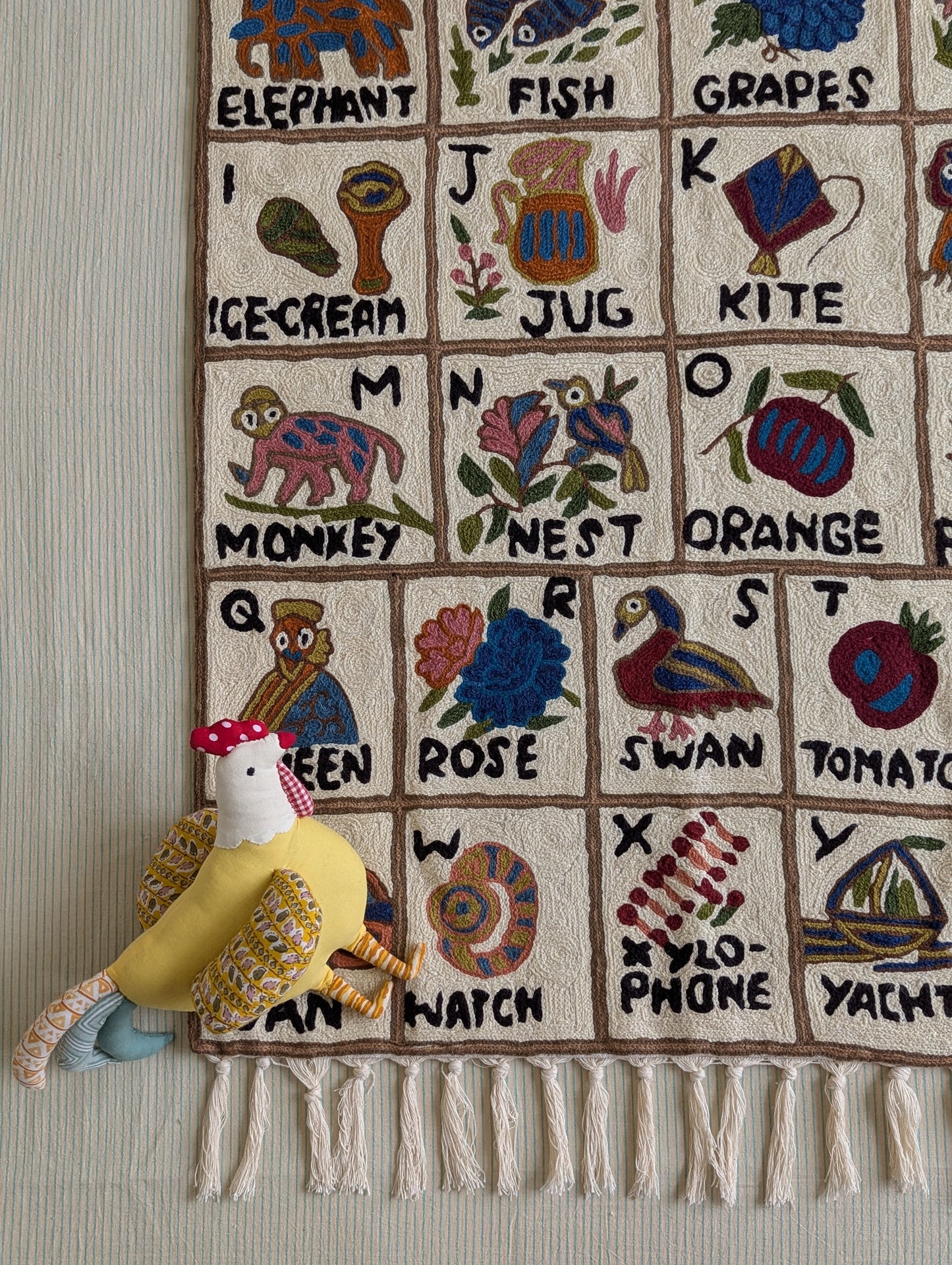 Tapestry Hand Crewel Embroidery ABC - 'Bhuri'