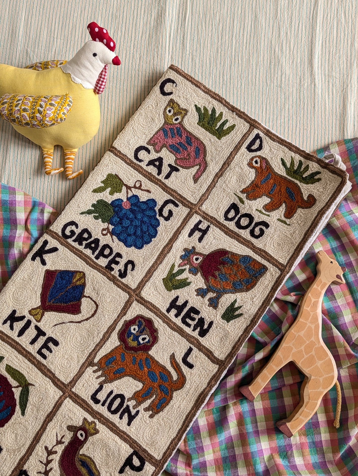 Tapestry Hand Crewel Embroidery ABC - 'Bhuri'
