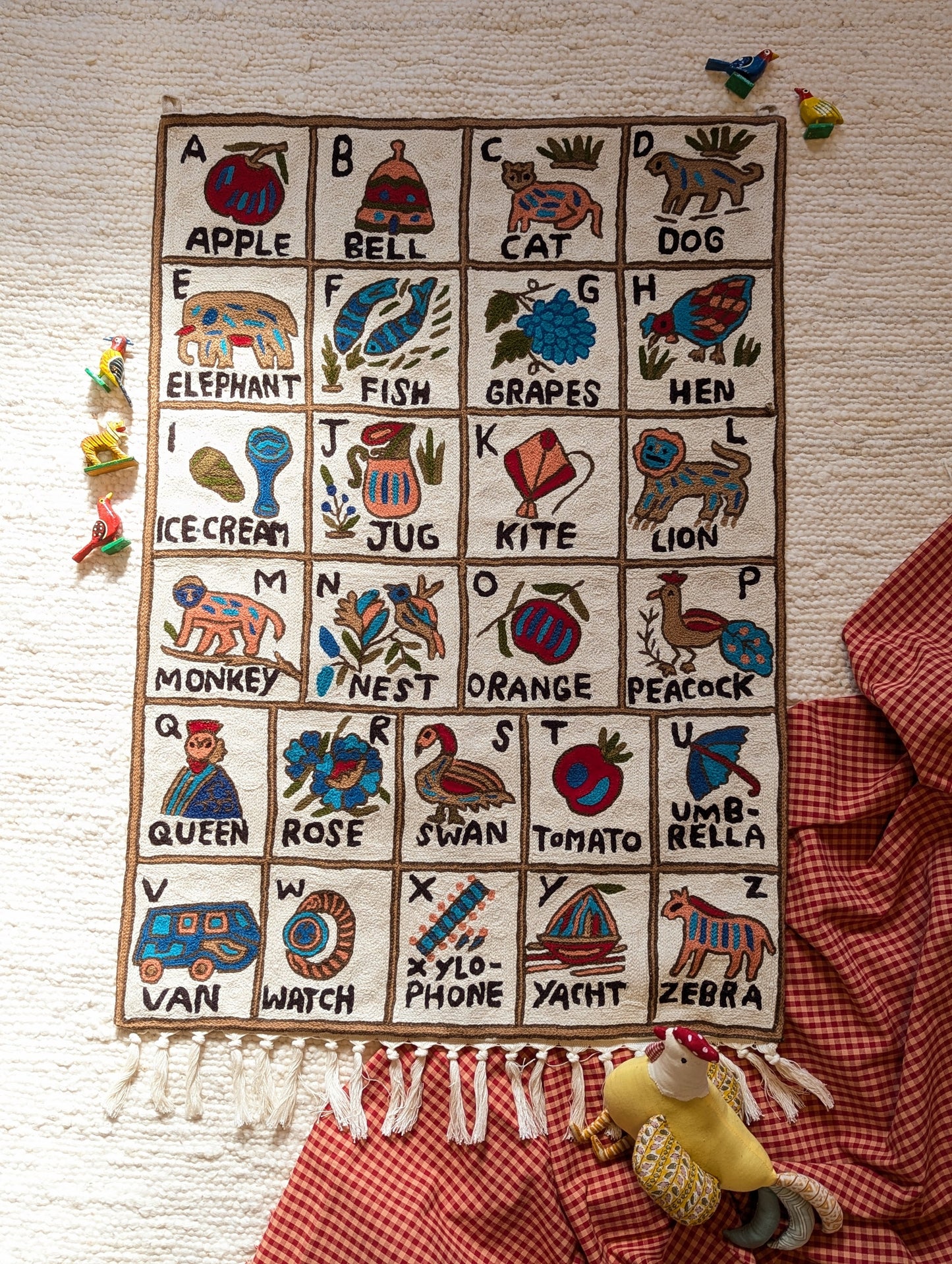 Tapestry Hand Crewel Embroidery ABC - 'Nila'