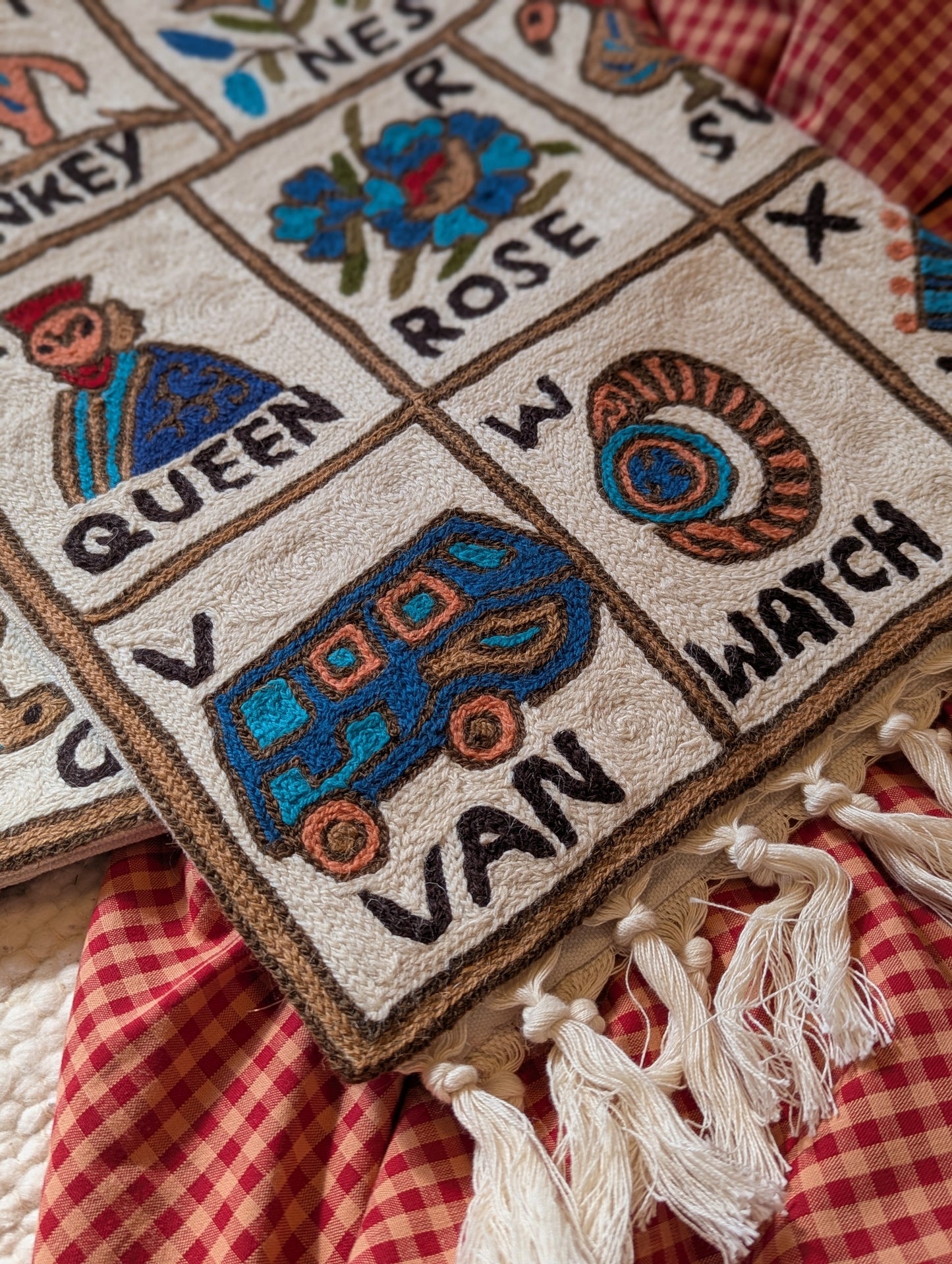 Tapestry Hand Crewel Embroidery ABC - 'Nila'