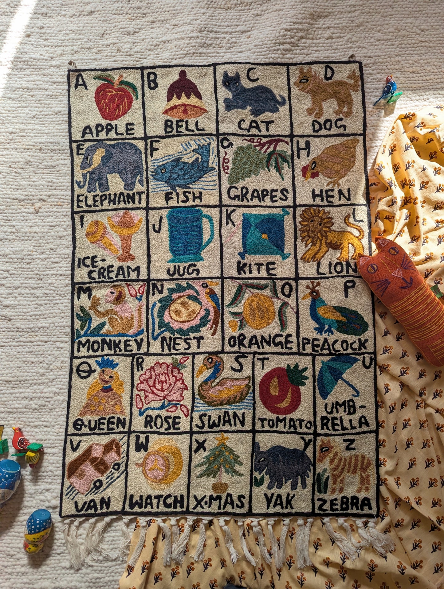 Tapestry Hand Crewel Embroidery ABC - 'Sunehri'