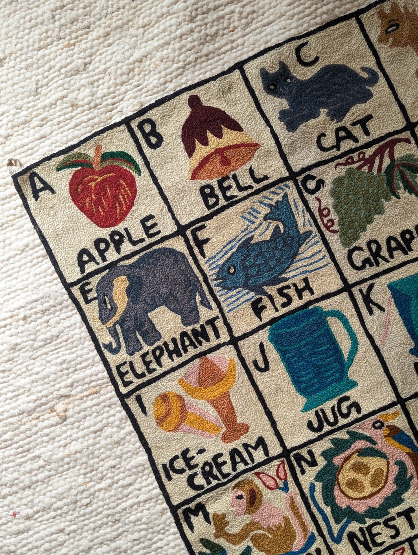 Tapestry Hand Crewel Embroidery ABC - 'Sunehri'
