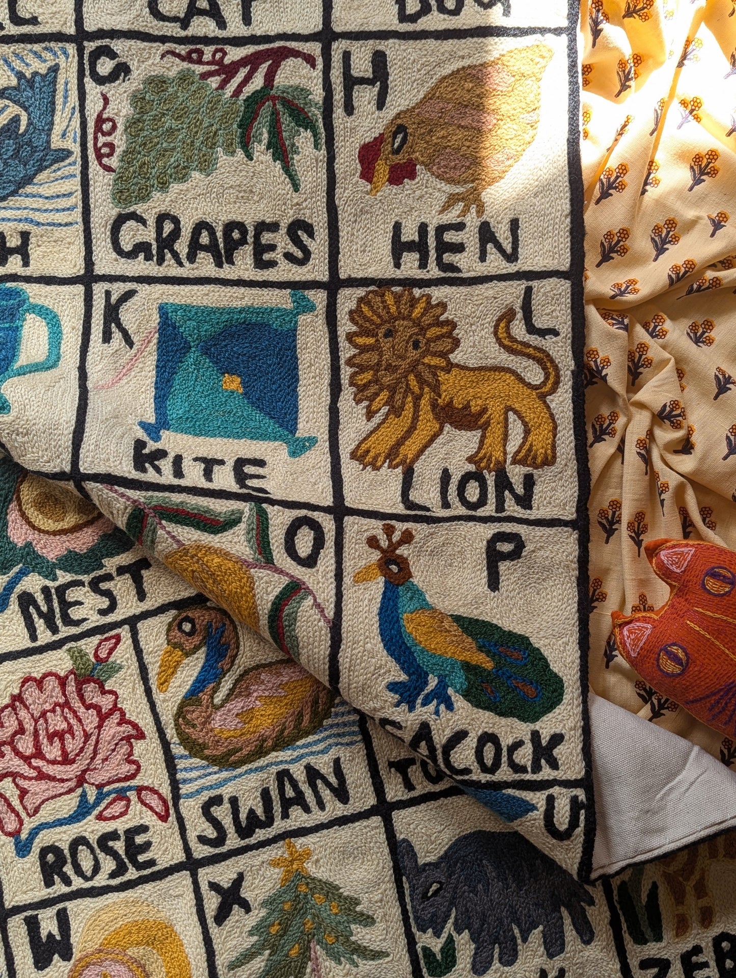 Tapestry Hand Crewel Embroidery ABC - 'Sunehri'