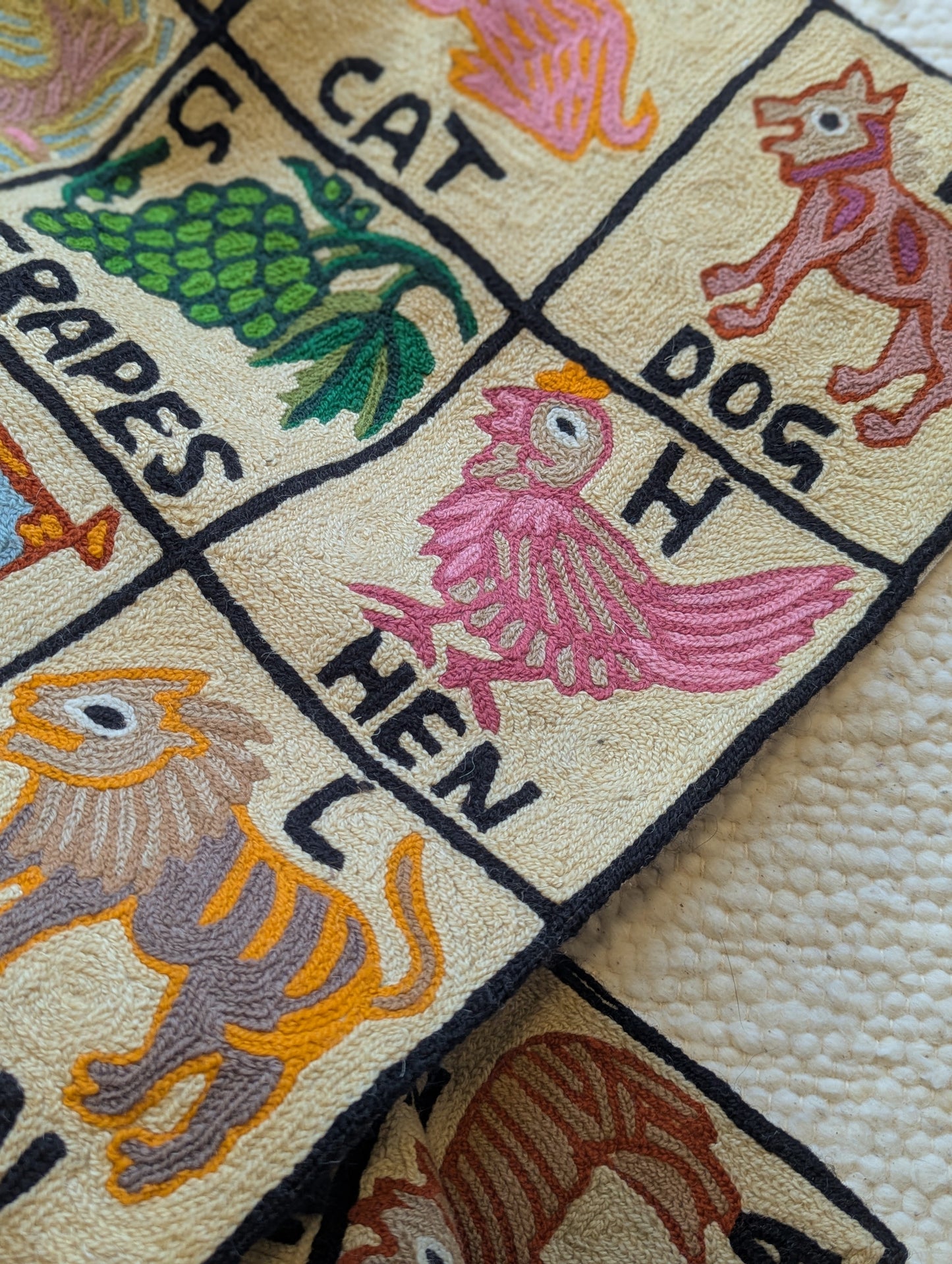 Tapestry Hand Crewel Embroidery ABC - 'Gulabi'