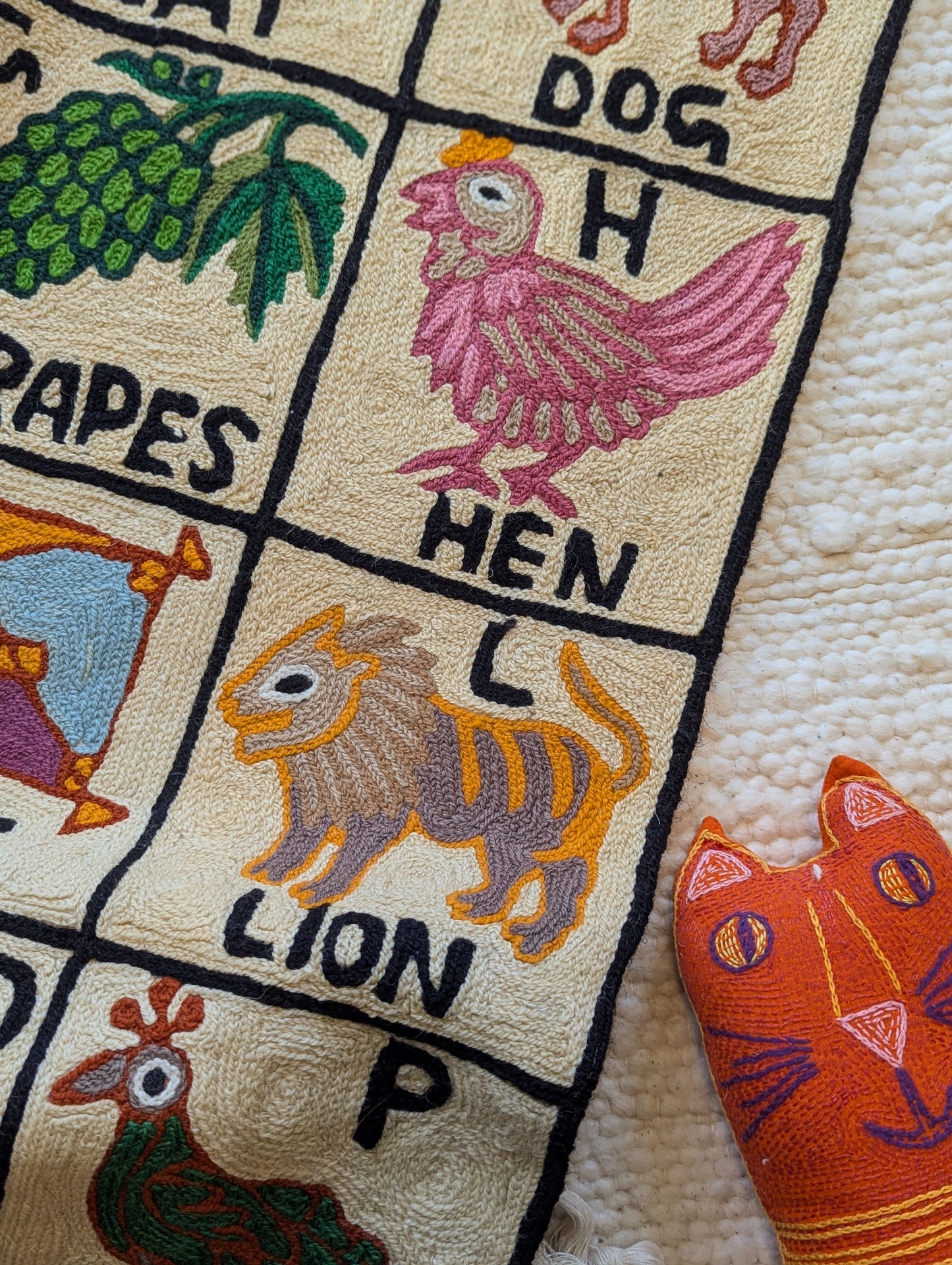 Tapestry Hand Crewel Embroidery ABC - 'Gulabi'