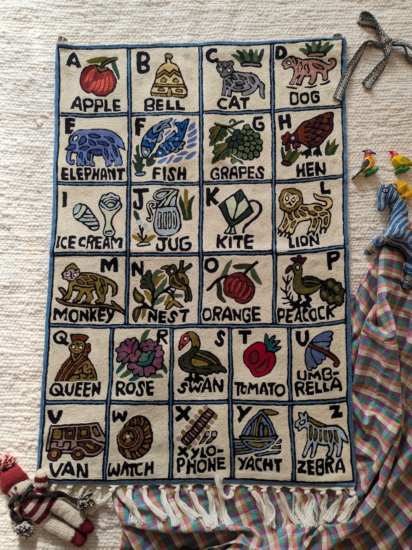 Tapestry Hand Crewel Embroidery ABC - 'Chaandi'