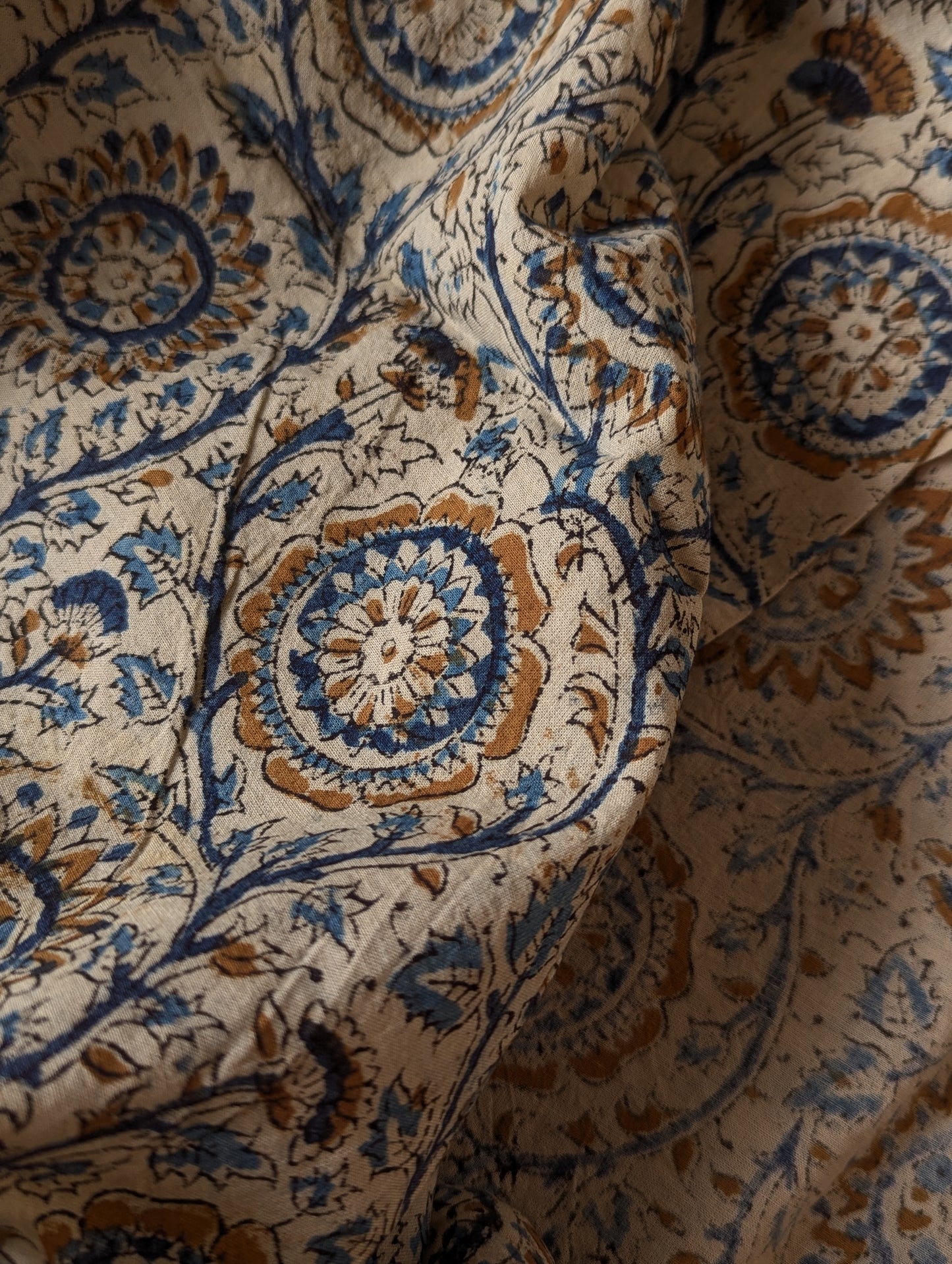 Kalamkari Fabric - Floral Jaali