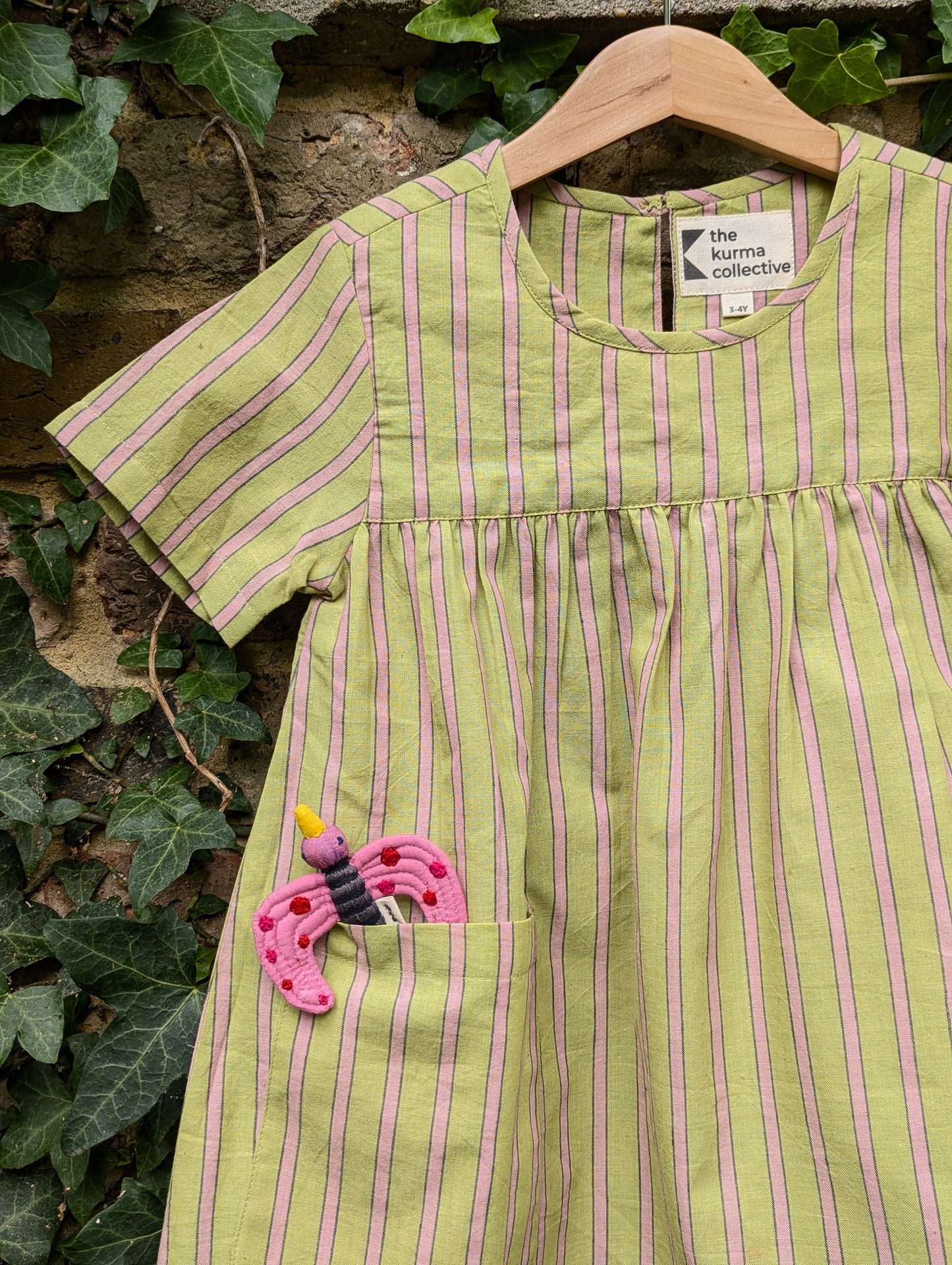 Matcha Stripes Kurma Kids Dresses