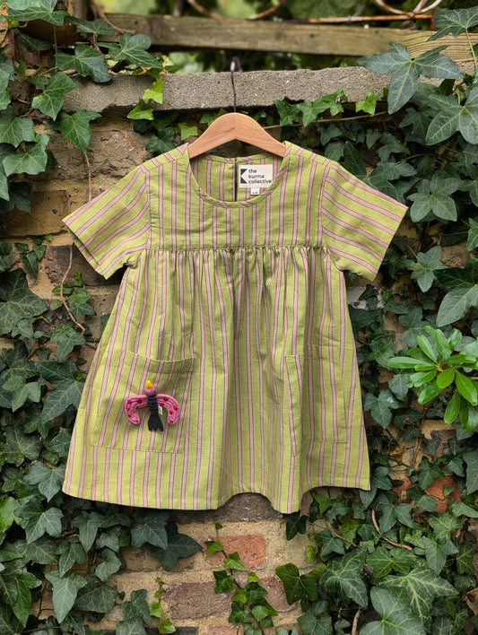 Matcha Stripes Kurma Kids Dresses