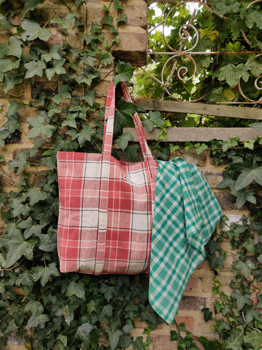 Everyday Bags - Coral Checks