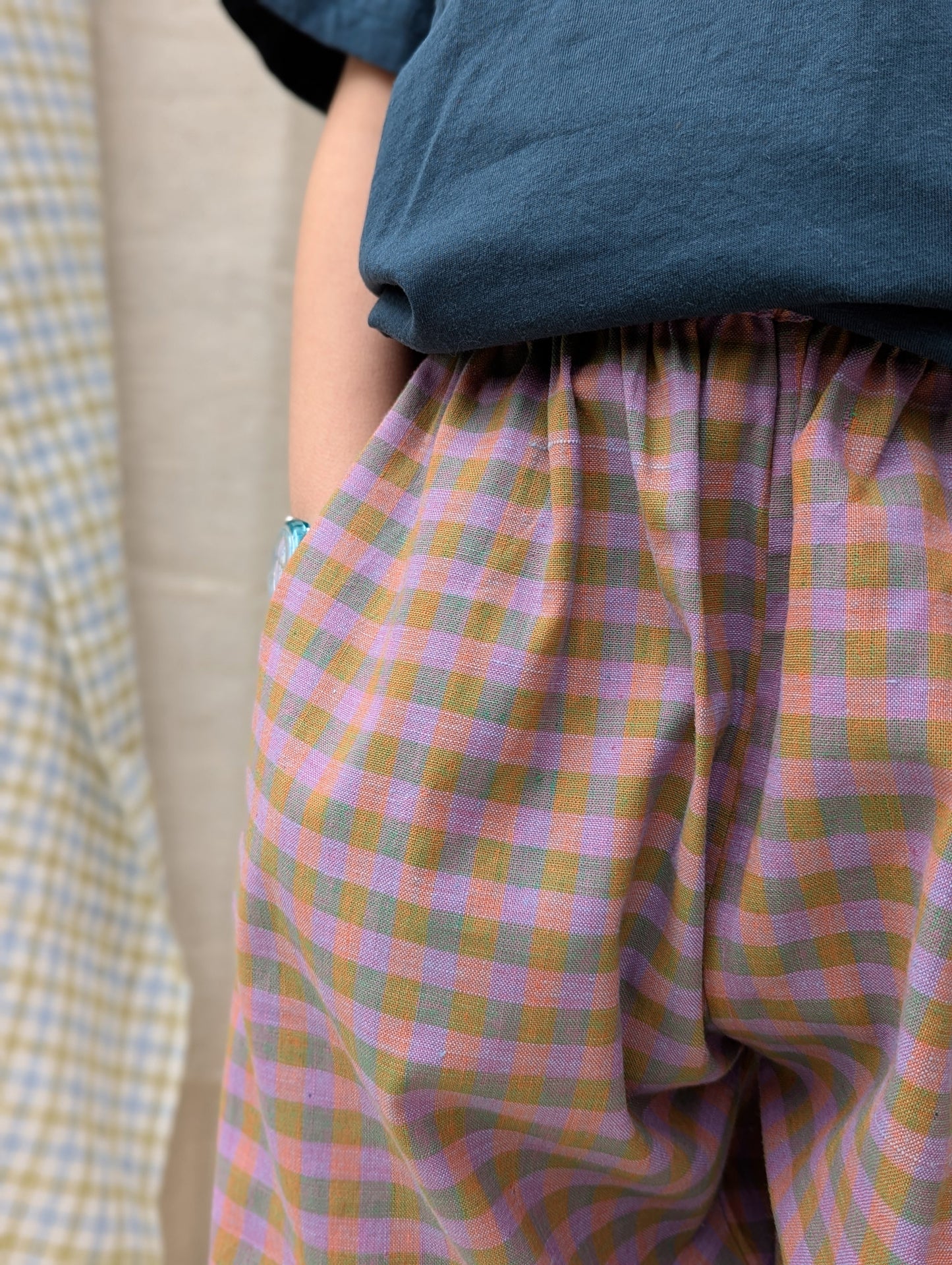 Jamun Checks Kurma Kids Trousers