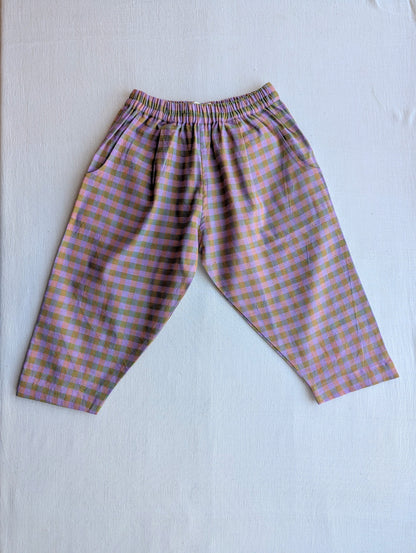 Jamun Checks Kurma Kids Trousers