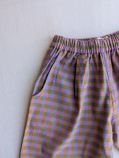 Jamun Checks Kurma Kids Trousers