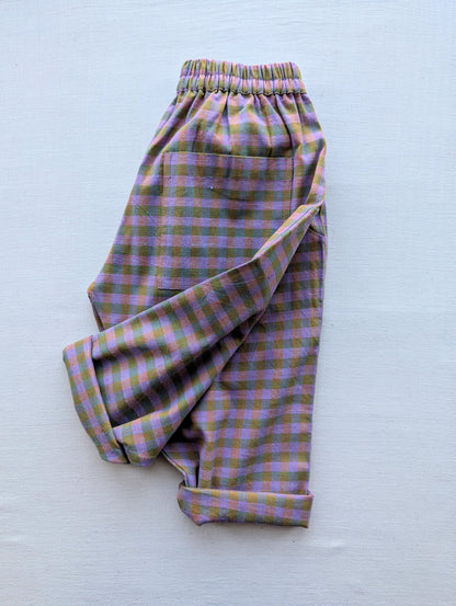 Jamun Checks Kurma Kids Trousers