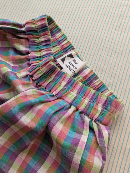 Summer Berry Checks Kurma Kids Trousers