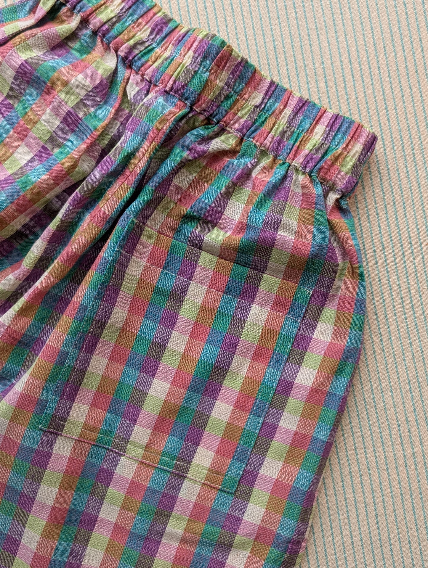 Summer Berry Checks Kurma Kids Trousers