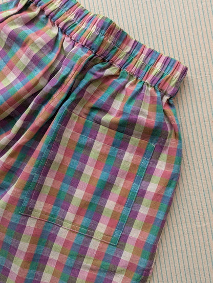 Summer Berry Checks Kurma Kids Trousers