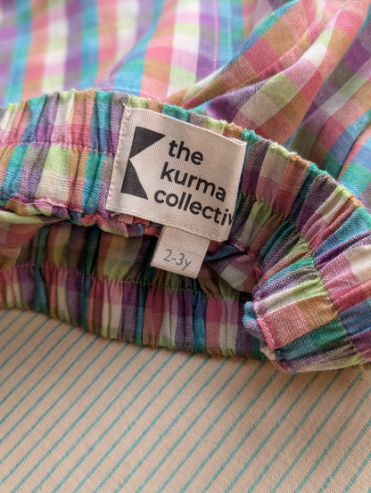 Summer Berry Checks Kurma Kids Trousers