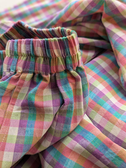 Summer Berry Checks Kurma Kids Trousers