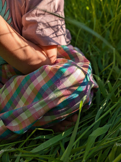 Summer Berry Checks Kurma Kids Trousers