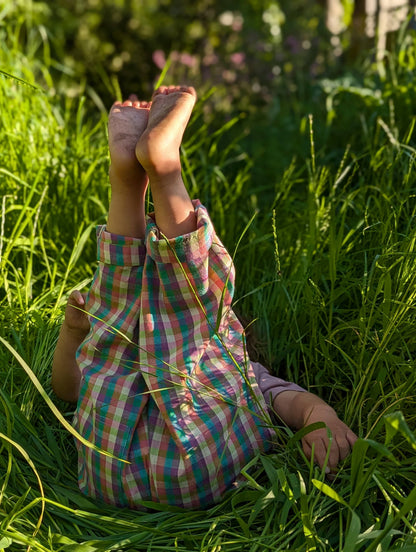 Summer Berry Checks Kurma Kids Trousers