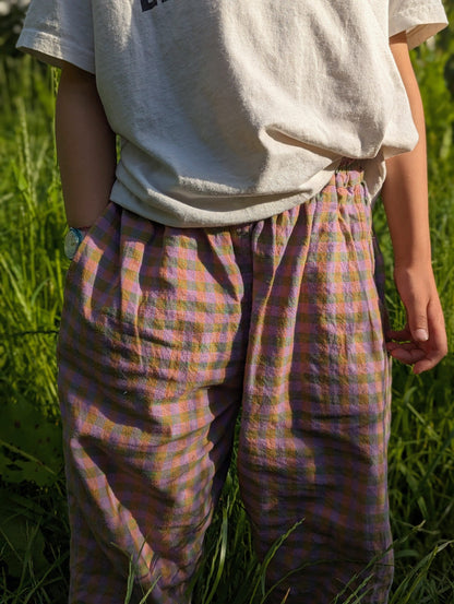 Jamun Checks Kurma Kids Trousers