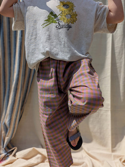 Jamun Checks Kurma Kids Trousers