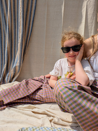 Jamun Checks Kurma Kids Trousers