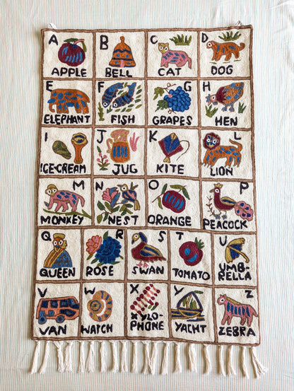 Tapestry Hand Crewel Embroidery ABC - 'Bhuri'