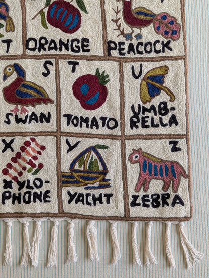 Tapestry Hand Crewel Embroidery ABC - 'Bhuri'