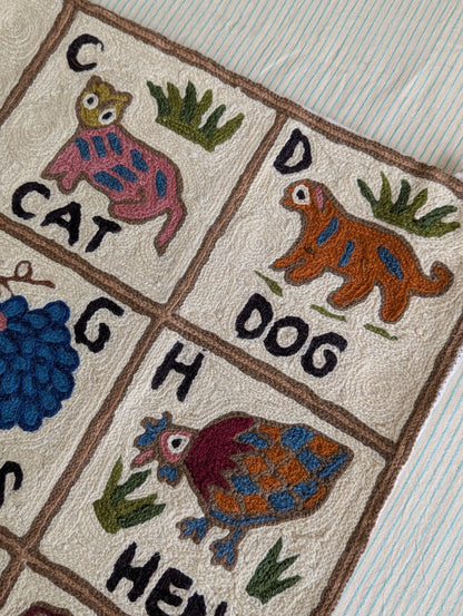Tapestry Hand Crewel Embroidery ABC - 'Bhuri'