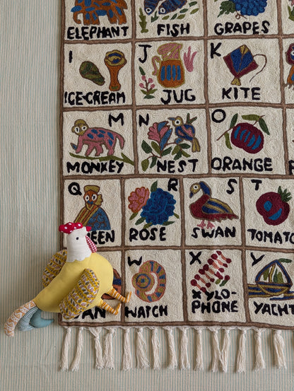 Tapestry Hand Crewel Embroidery ABC - 'Bhuri'