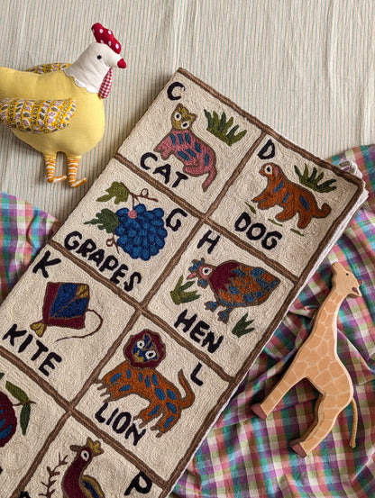 Tapestry Hand Crewel Embroidery ABC - 'Bhuri'