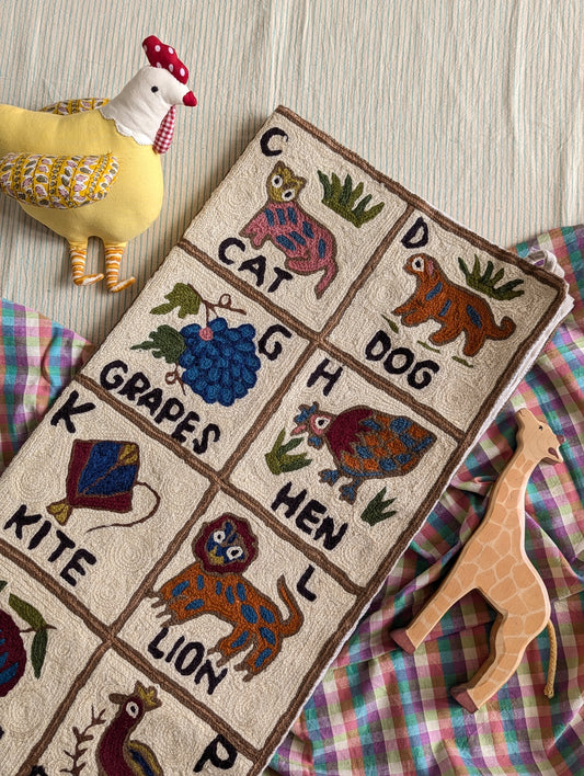 Tapestry Hand Crewel Embroidery ABC - 'Bhuri'