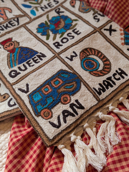 Tapestry Hand Crewel Embroidery ABC - 'Nila'