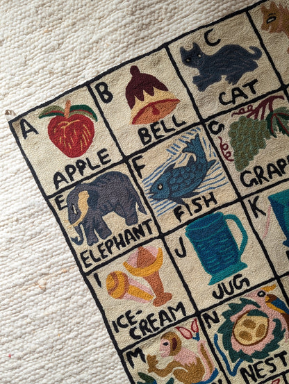 Tapestry Hand Crewel Embroidery ABC - 'Sunehri'