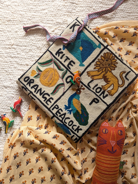 Tapestry Hand Crewel Embroidery ABC - 'Sunehri'
