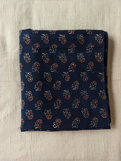 Kalamkari Fabric - Indigo Buti