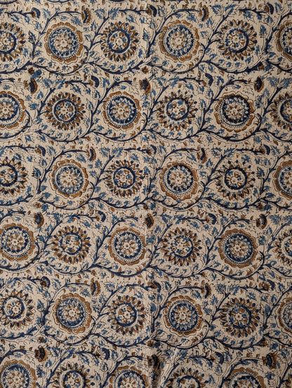 Kalamkari Fabric - Floral Jaali