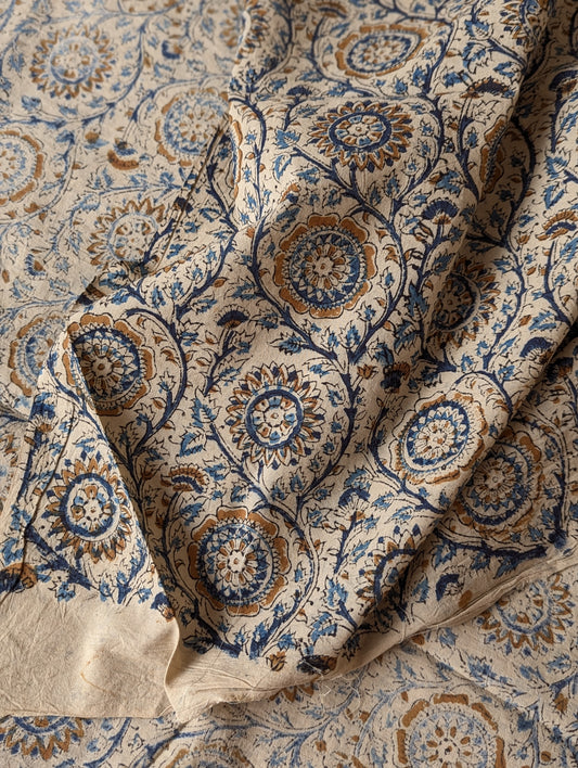 Kalamkari Fabric - Floral Jaali