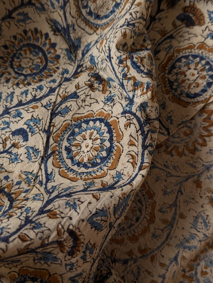 Kalamkari Fabric - Floral Jaali