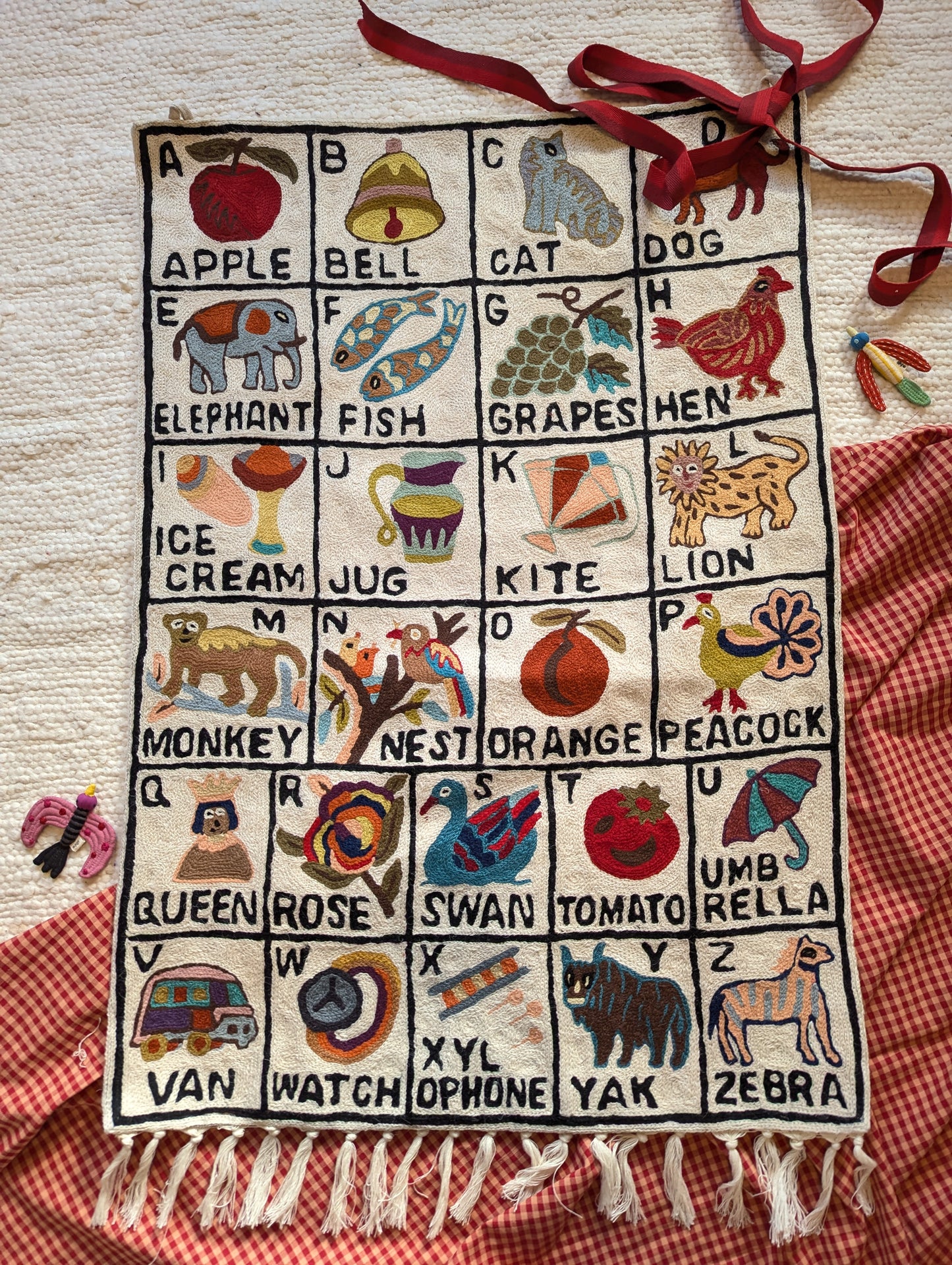 Tapestry Hand Crewel Embroidery ABC - 'Sunehri'