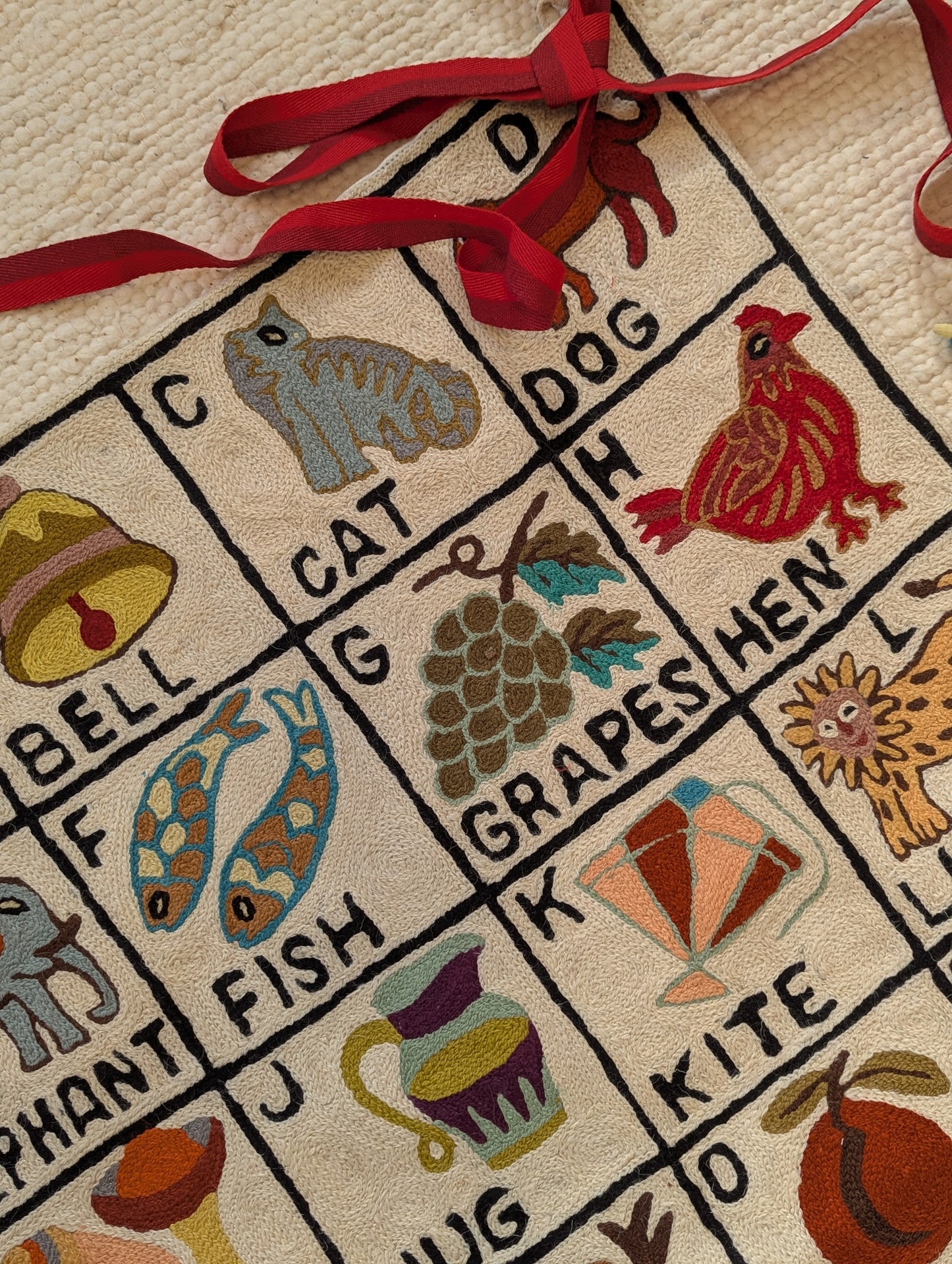 Tapestry Hand Crewel Embroidery ABC - 'Sunehri'