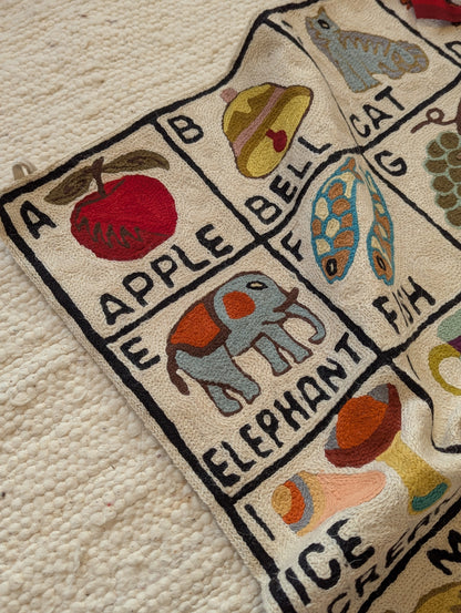 Tapestry Hand Crewel Embroidery ABC - 'Sunehri'