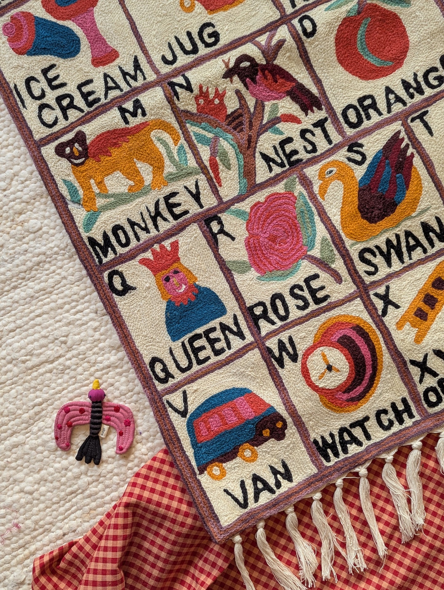 Tapestry Hand Crewel Embroidery ABC - 'Leela'