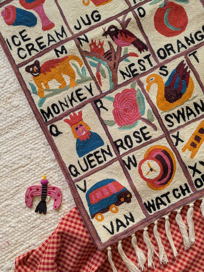 Tapestry Hand Crewel Embroidery ABC - 'Leela'